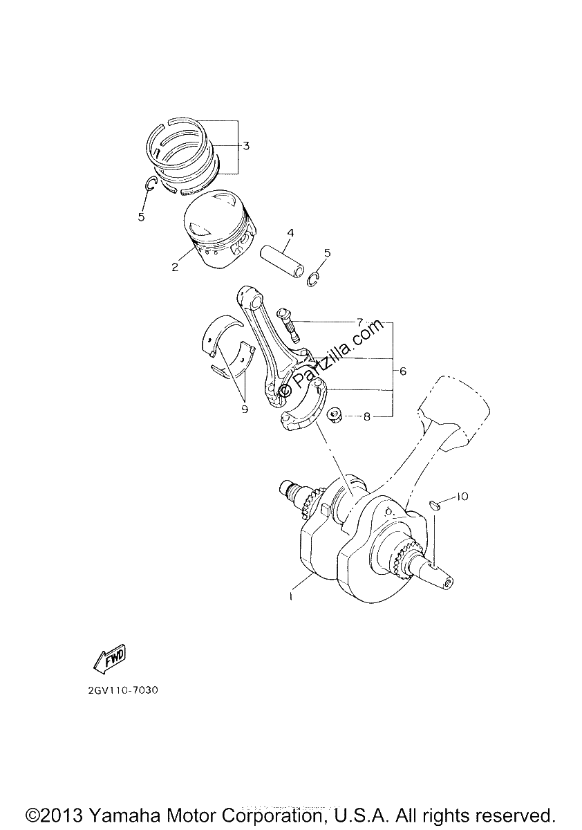Diagrama de CRANKSHAFT PISTON
