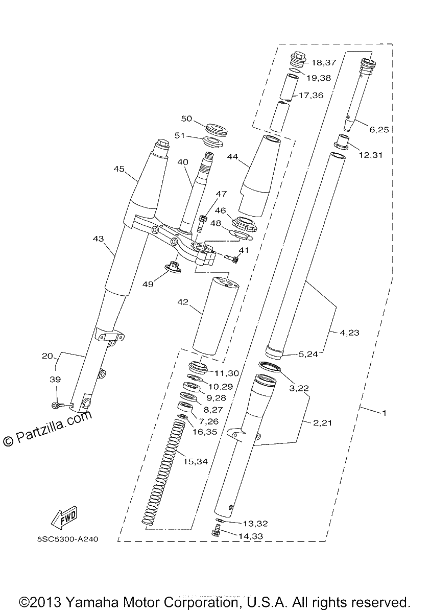 Diagrama de FRONT FORK