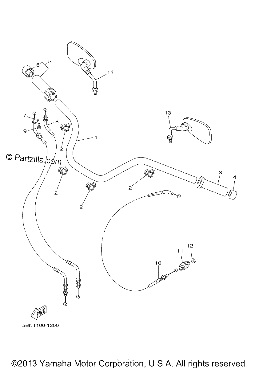 Diagrama de STEERING HANDLE CABLE