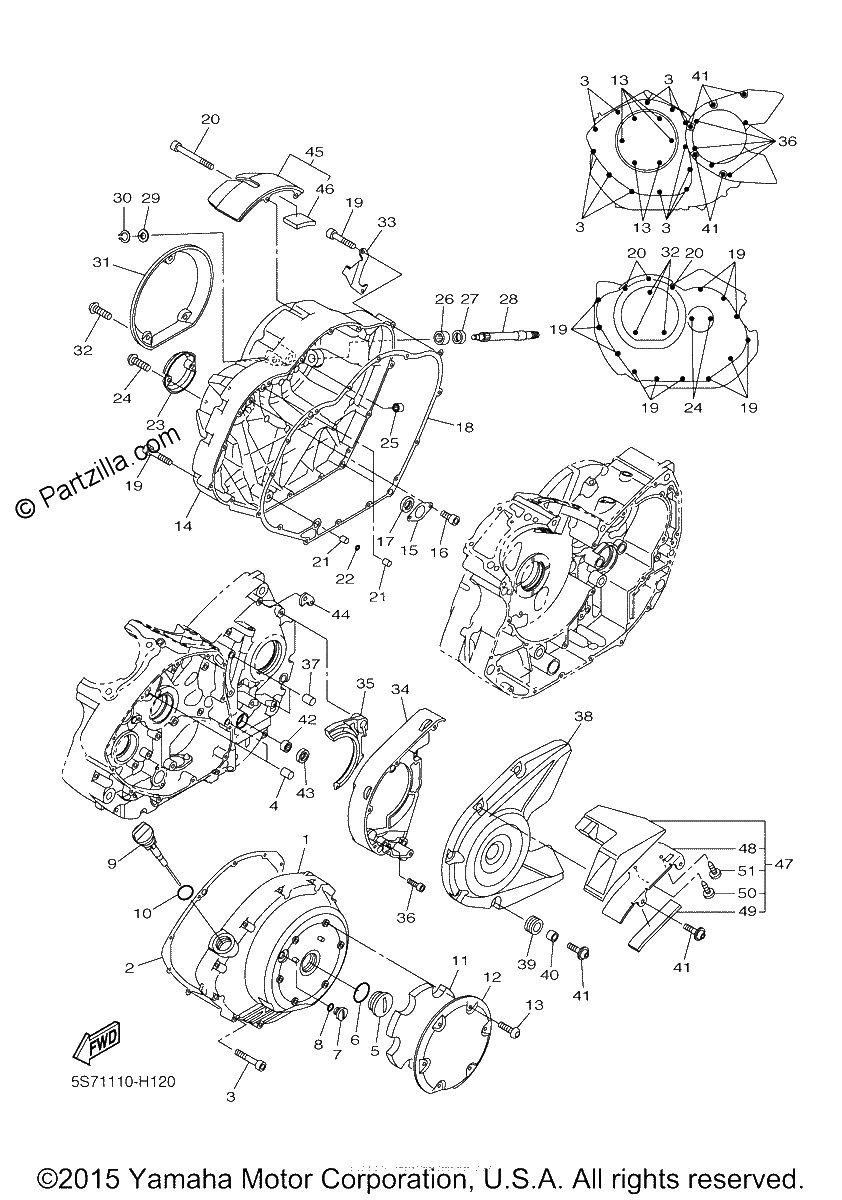Diagrama de CRANKCASE COVER 1
