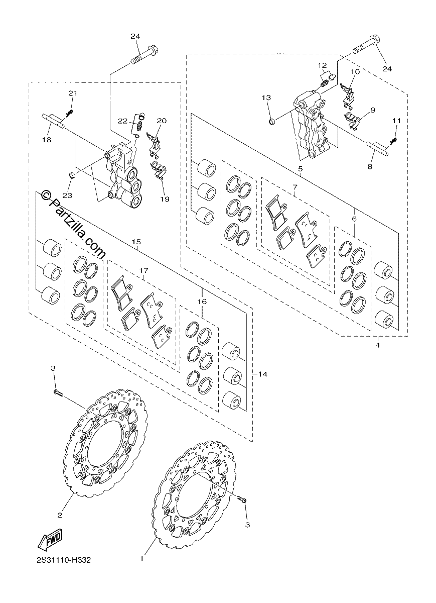 Diagrama de FRONT BRAKE CALIPER