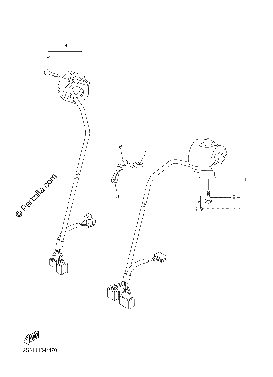 Diagrama de HANDLE SWITCH LEVER