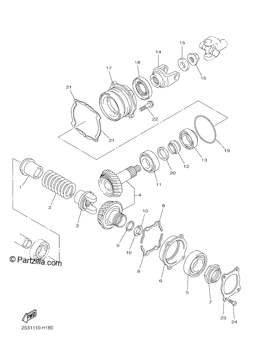 Diagrama de MIDDLE DRIVE GEAR
