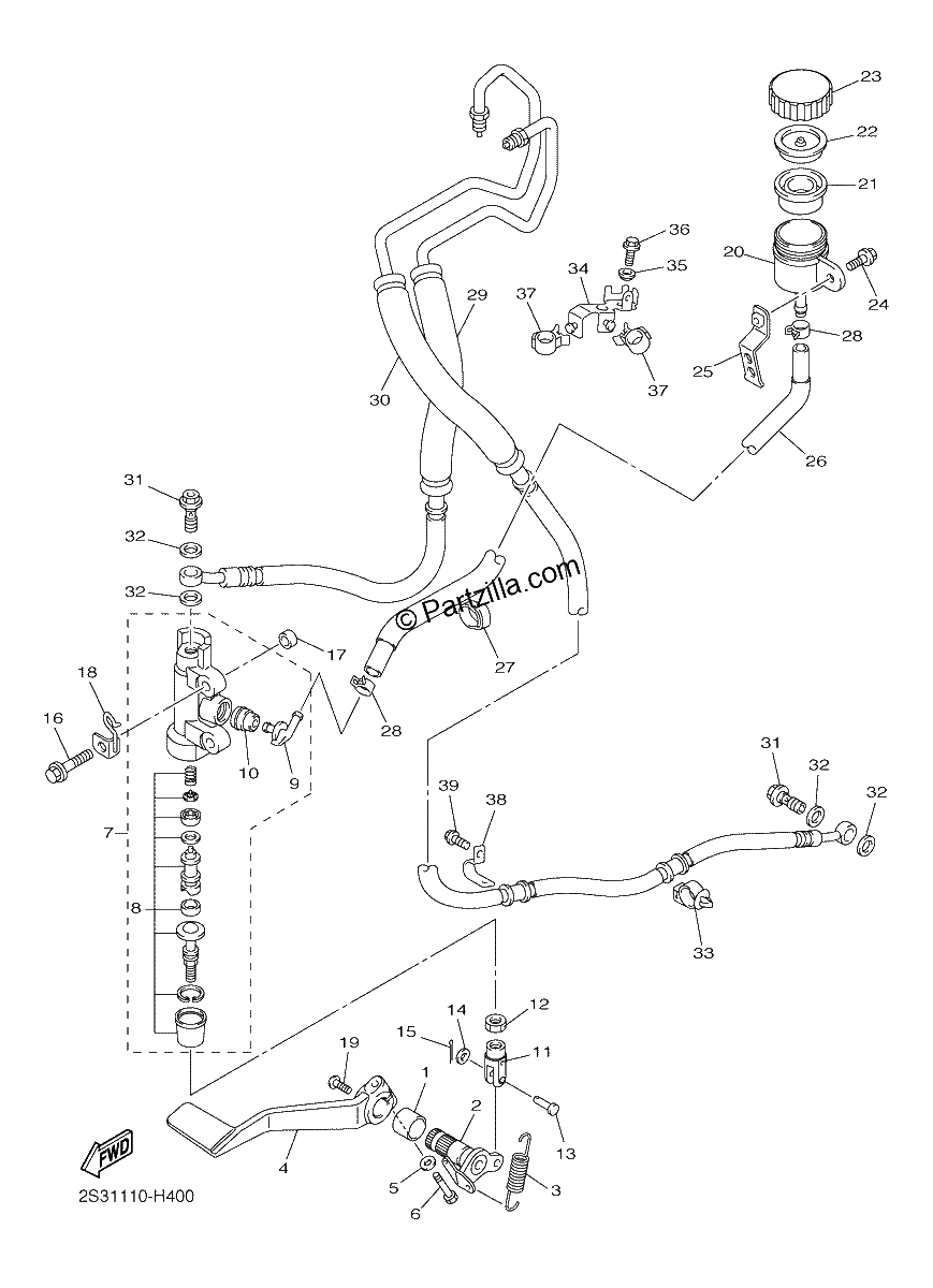 Diagrama de REAR MASTER CYLINDER