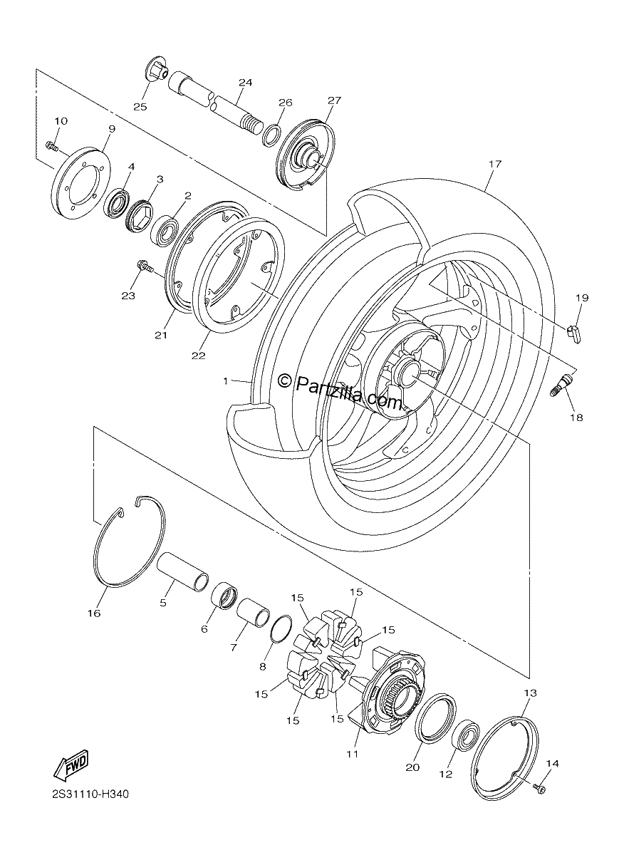 Diagrama de REAR WHEEL