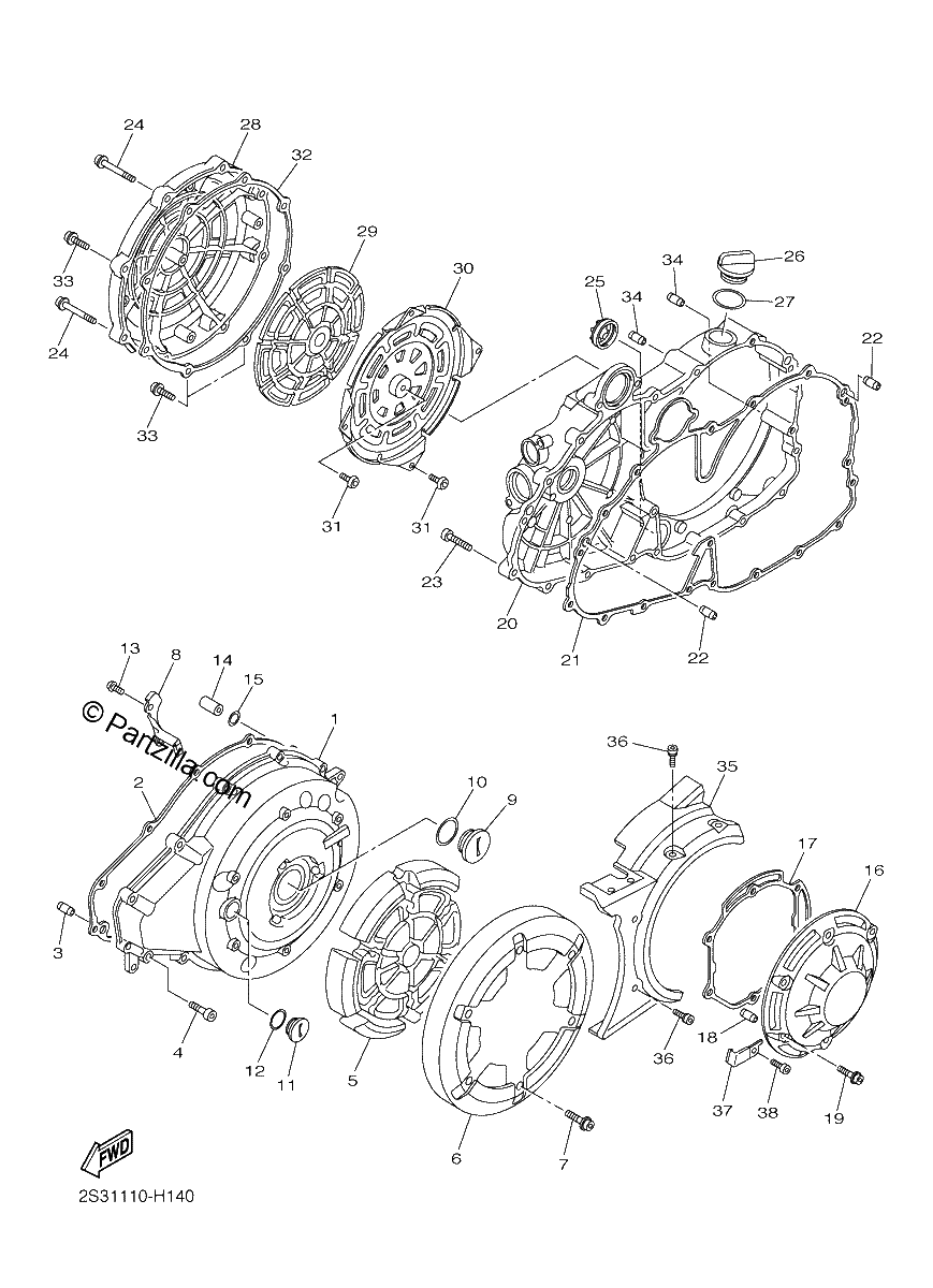 Diagrama de CRANKCASE COVER 1