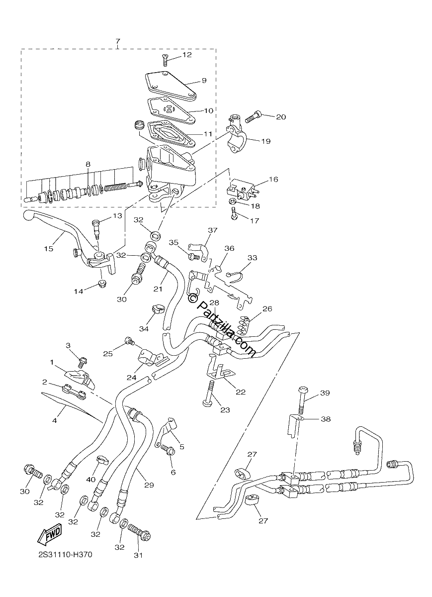 Diagrama de FRONT MASTER CYLINDER