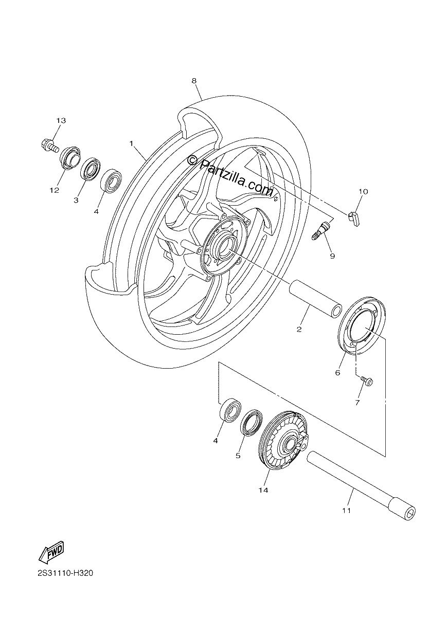 Diagrama de FRONT WHEEL