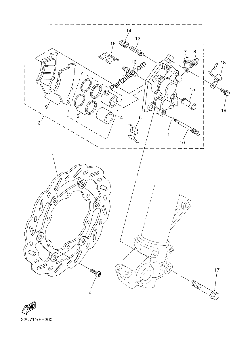 Diagrama de FRONT BRAKE CALIPER