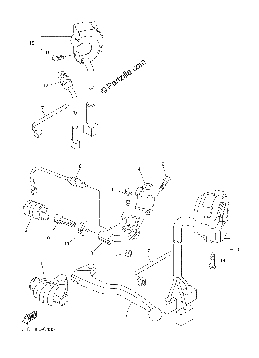 Diagrama de HANDLE SWITCH LEVER
