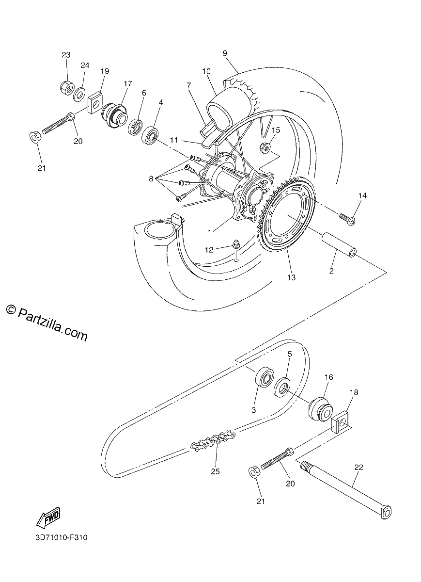 Diagrama de REAR WHEEL