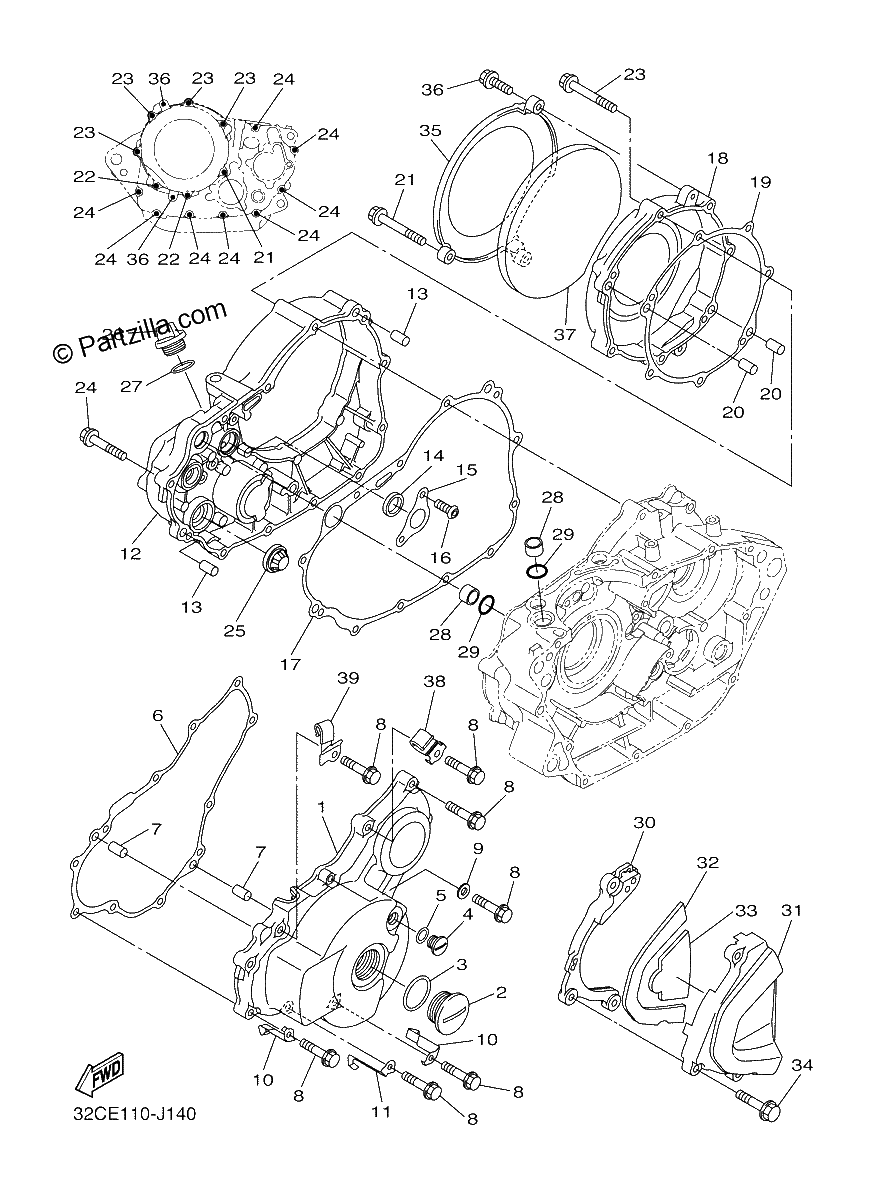 Diagrama de CRANKCASE COVER 1