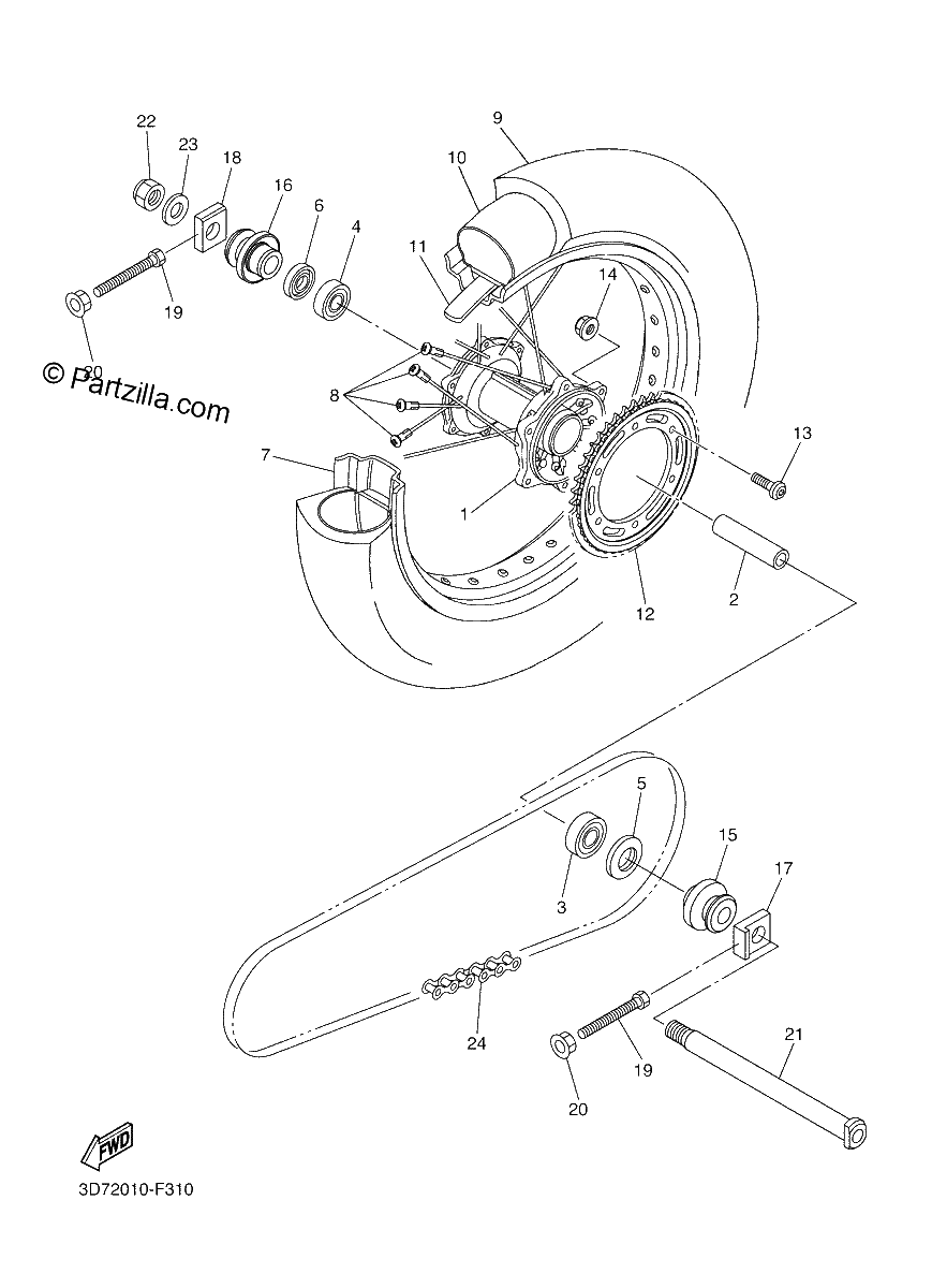 Diagrama de REAR WHEEL