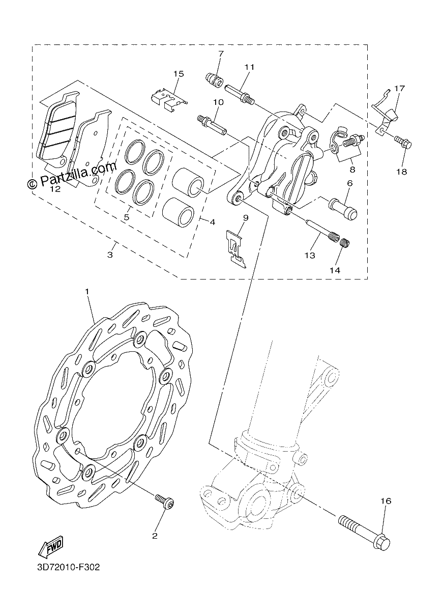 Diagrama de FRONT BRAKE CALIPER