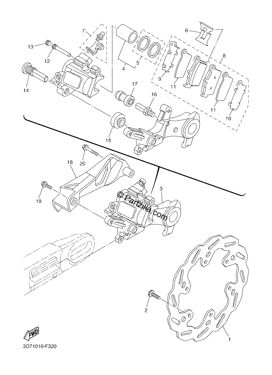 Diagrama de REAR BRAKE CALIPER