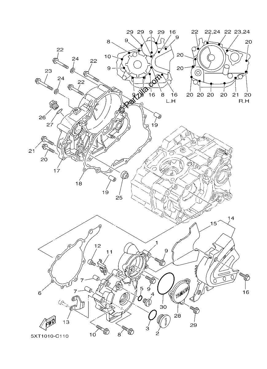 Diagrama de CRANKCASE COVER 1