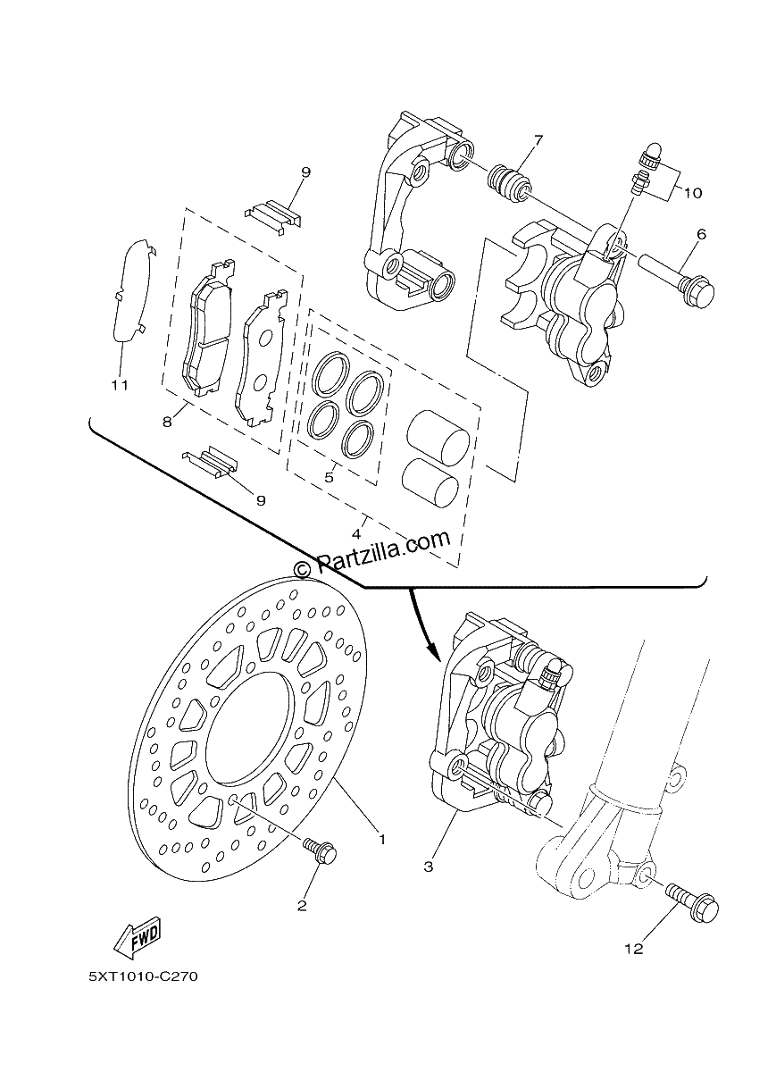 Diagrama de FRONT BRAKE CALIPER