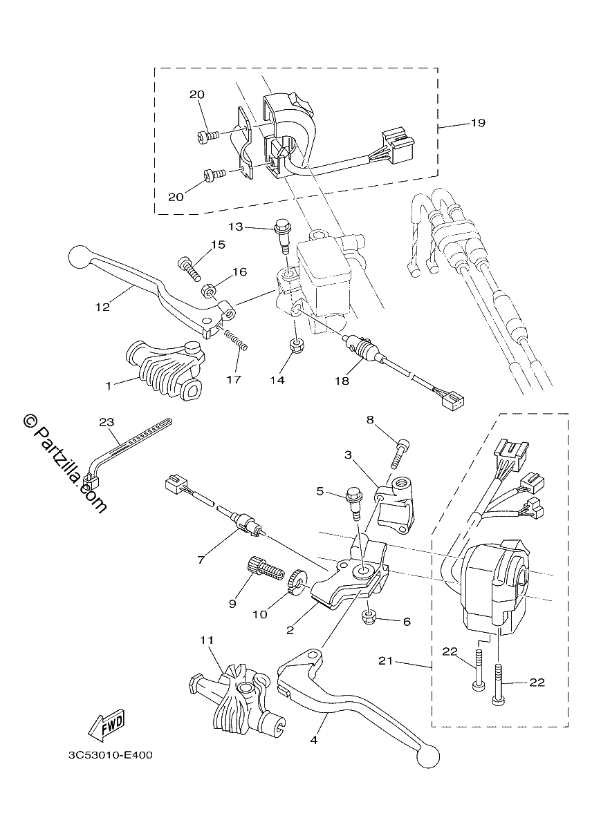 Diagrama de HANDLE SWITCH LEVER