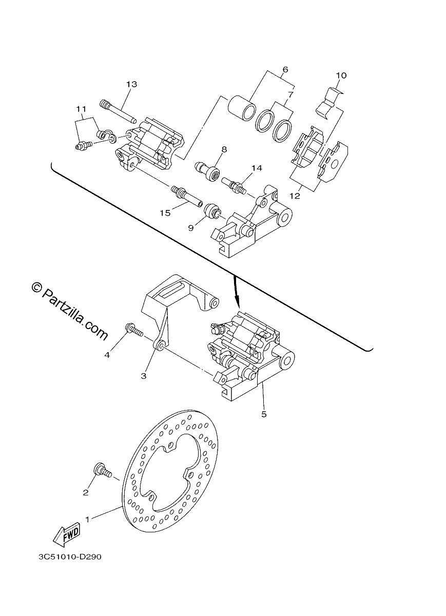 Diagrama de REAR BRAKE CALIPER