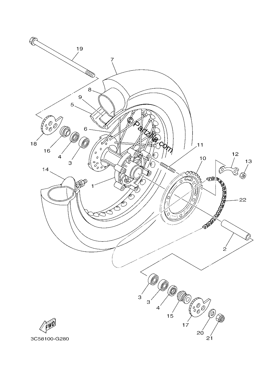 Diagrama de REAR WHEEL