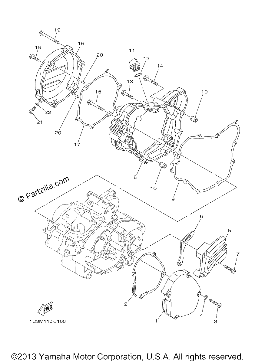 Diagrama de CRANKCASE COVER 1