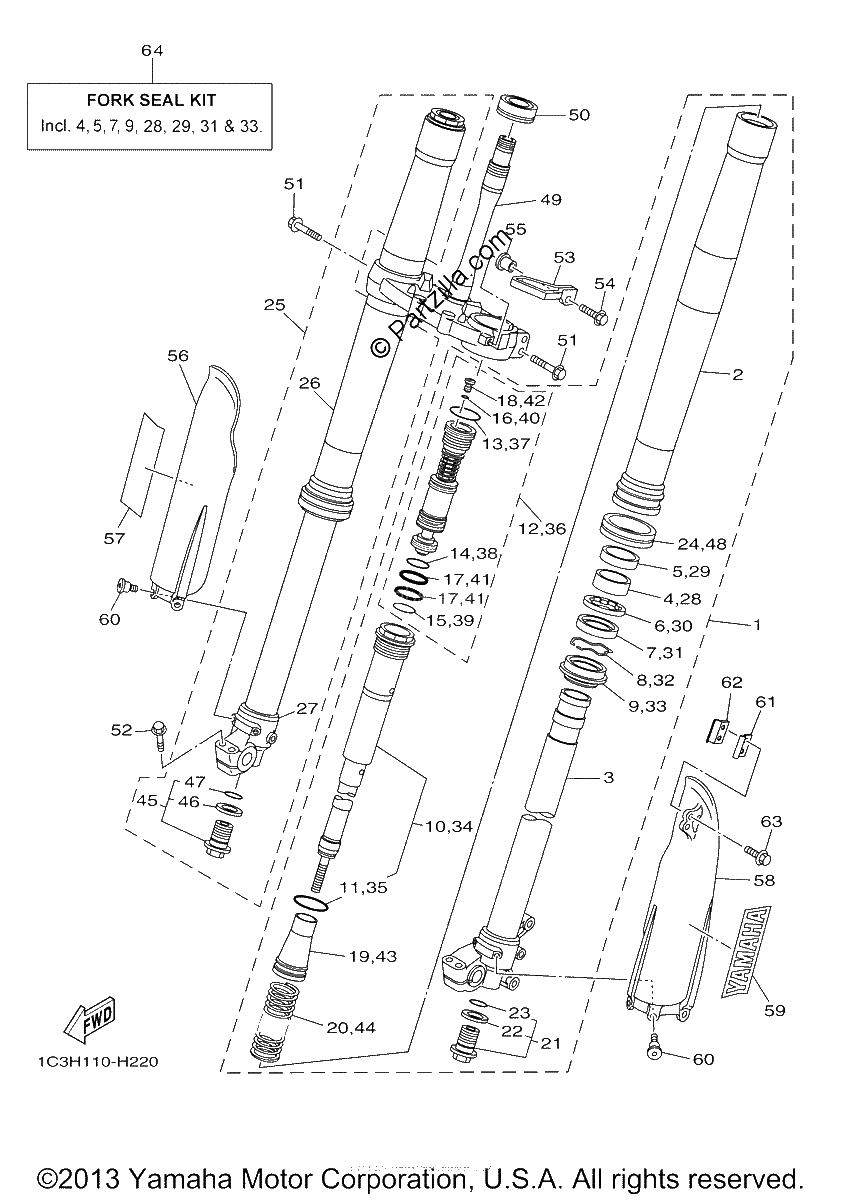 Diagrama de FRONT FORK