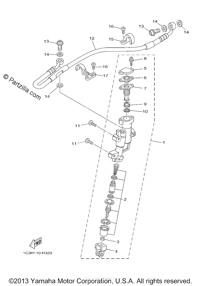 Diagrama de REAR MASTER CYLINDER