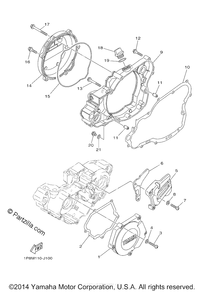 Diagrama de CRANKCASE COVER 1