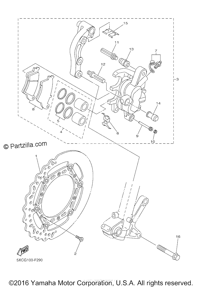 Diagrama de FRONT BRAKE CALIPER