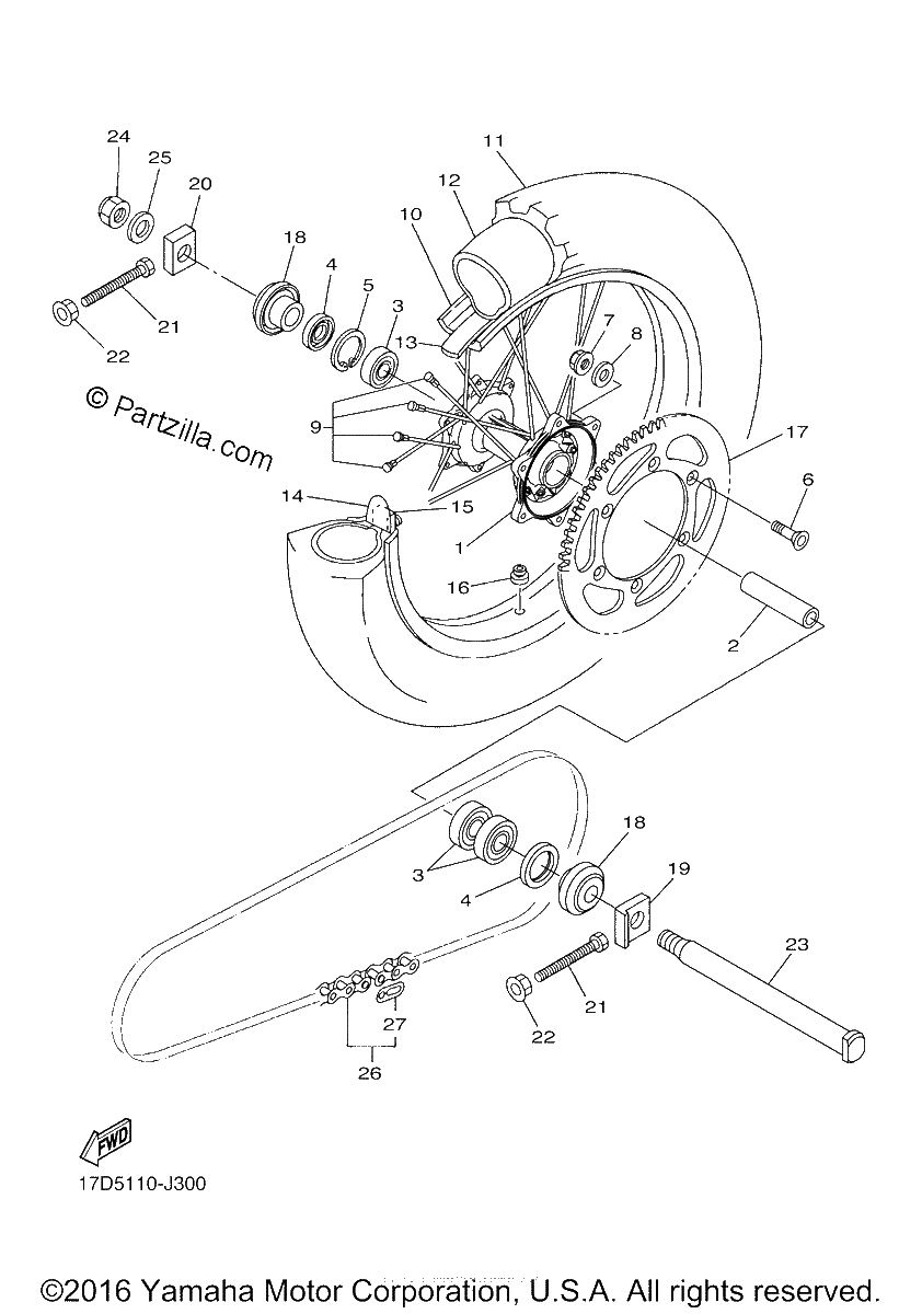 Diagrama de REAR WHEEL