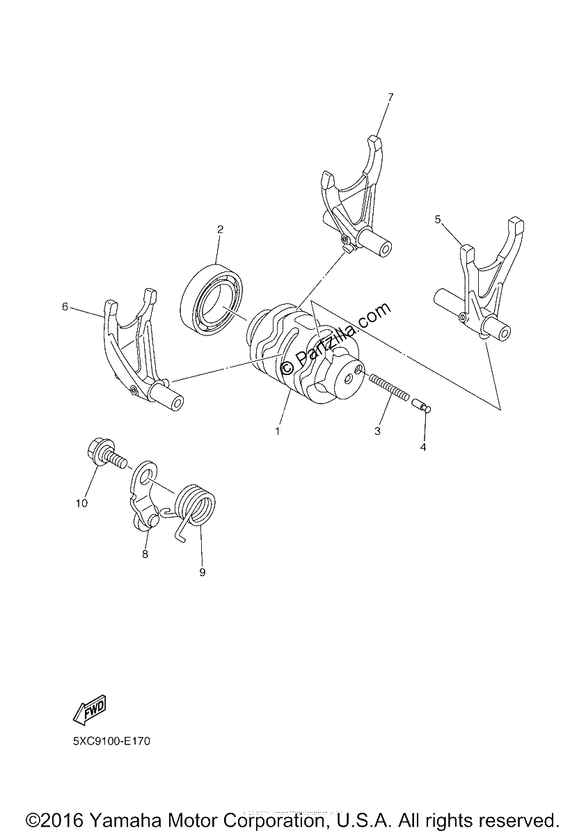 Diagrama de SHIFT CAM FORK