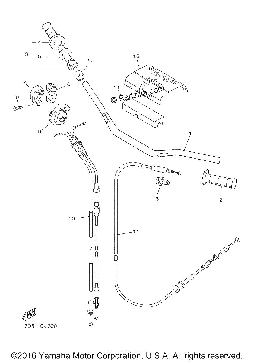 Diagrama de STEERING HANDLE CABLE