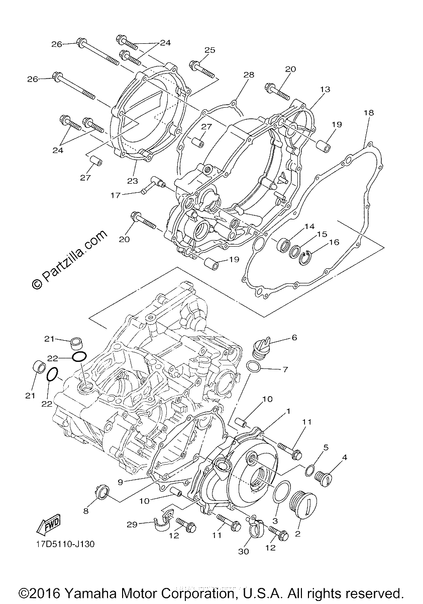 Diagrama de CRANKCASE COVER 1