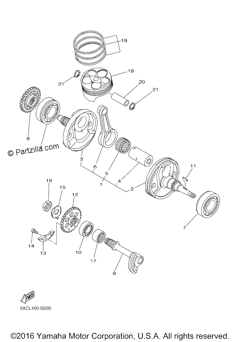 Diagrama de CRANKSHAFT PISTON