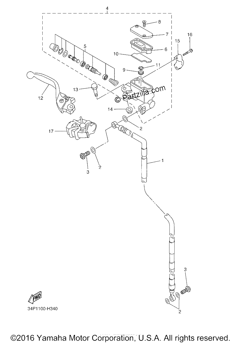 Diagrama de FRONT MASTER CYLINDER