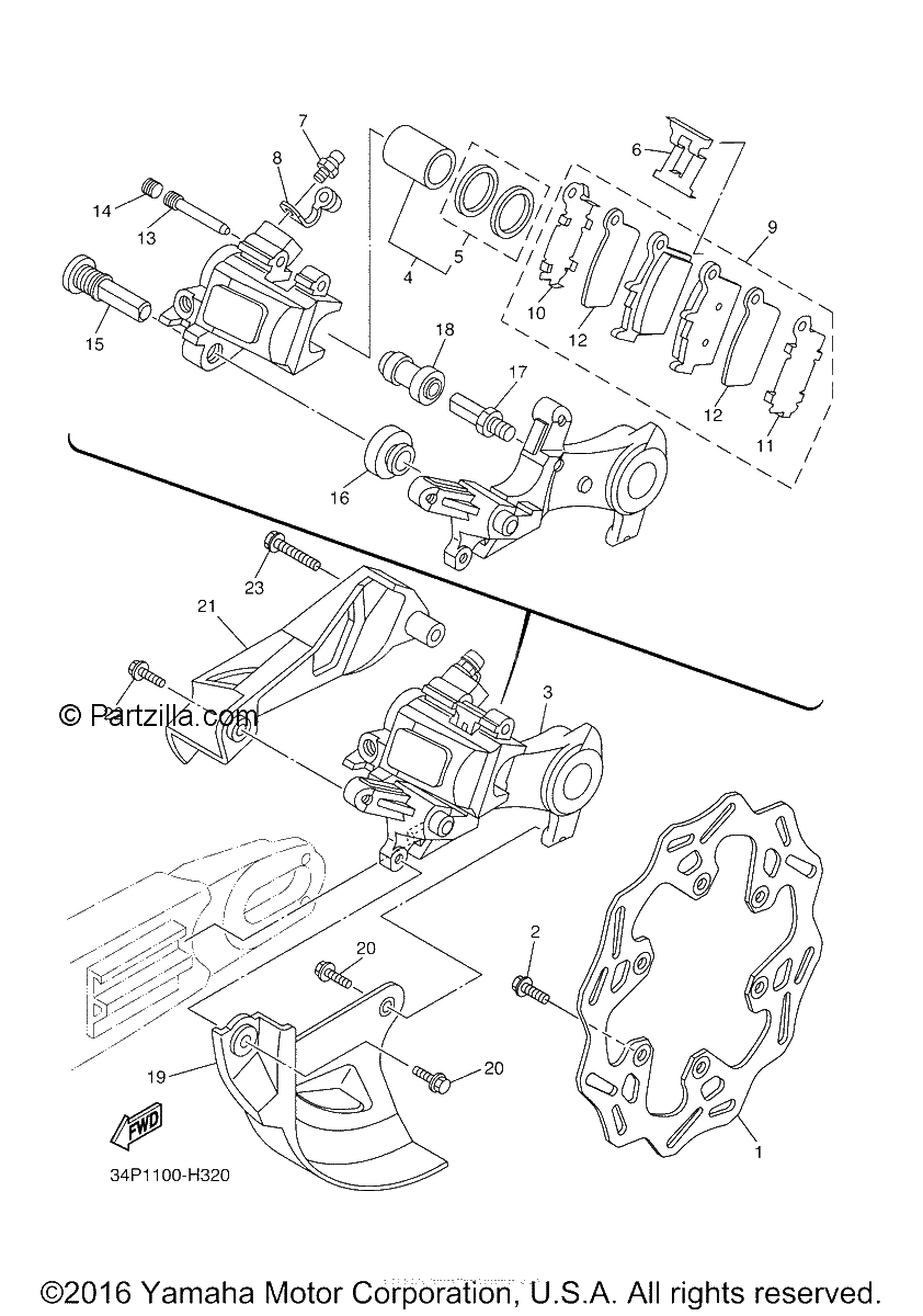 Diagrama de REAR BRAKE CALIPER