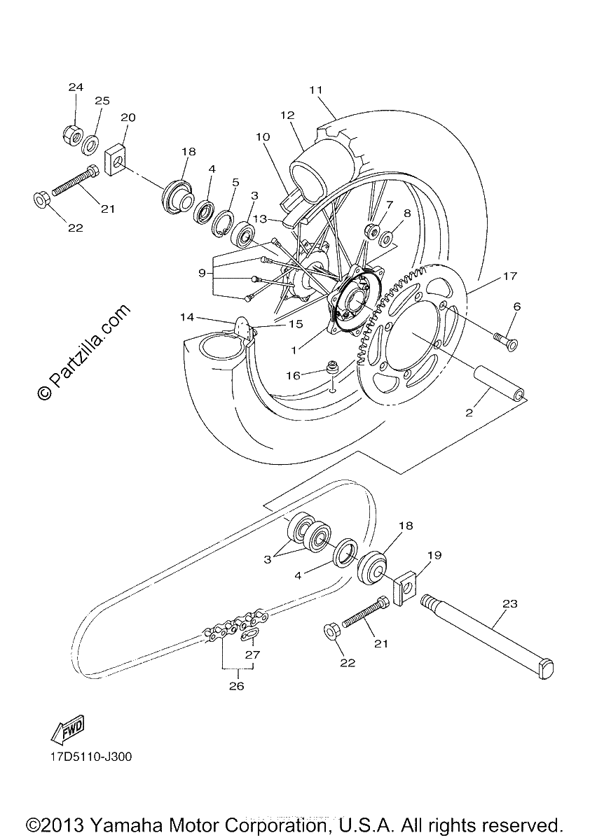 Diagrama de REAR WHEEL