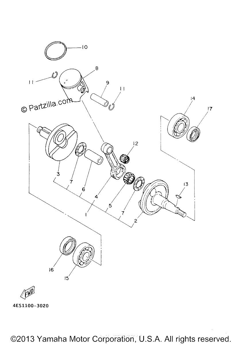 Diagrama de CRANKSHAFT PISTON