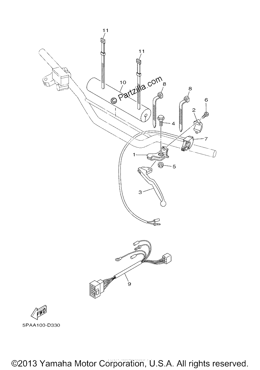 Diagrama de HANDLE SWITCH LEVER