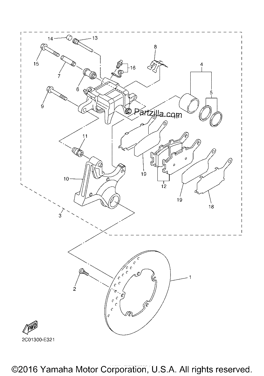 Diagrama de REAR BRAKE CALIPER