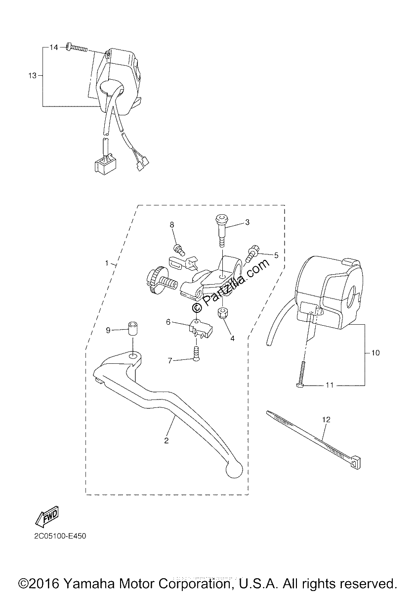 Diagrama de HANDLE SWITCH LEVER