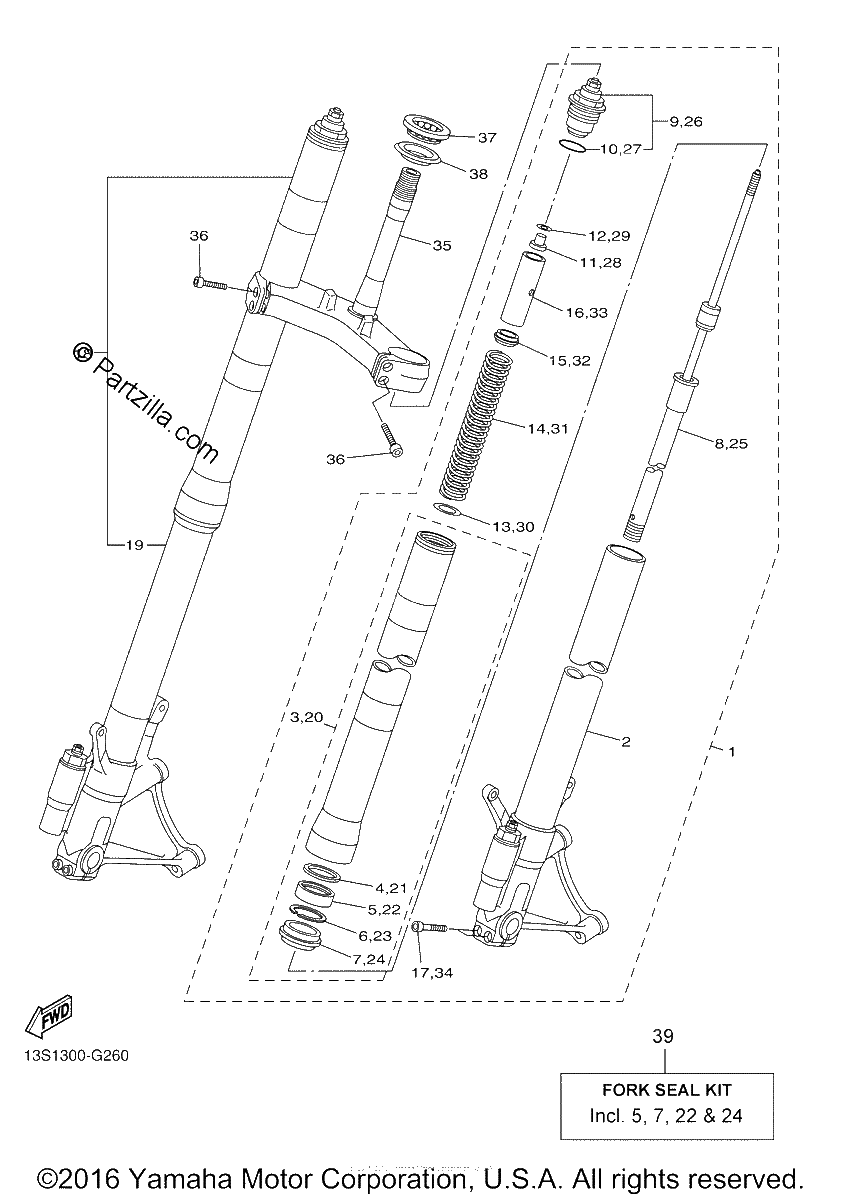 Diagrama de FRONT FORK