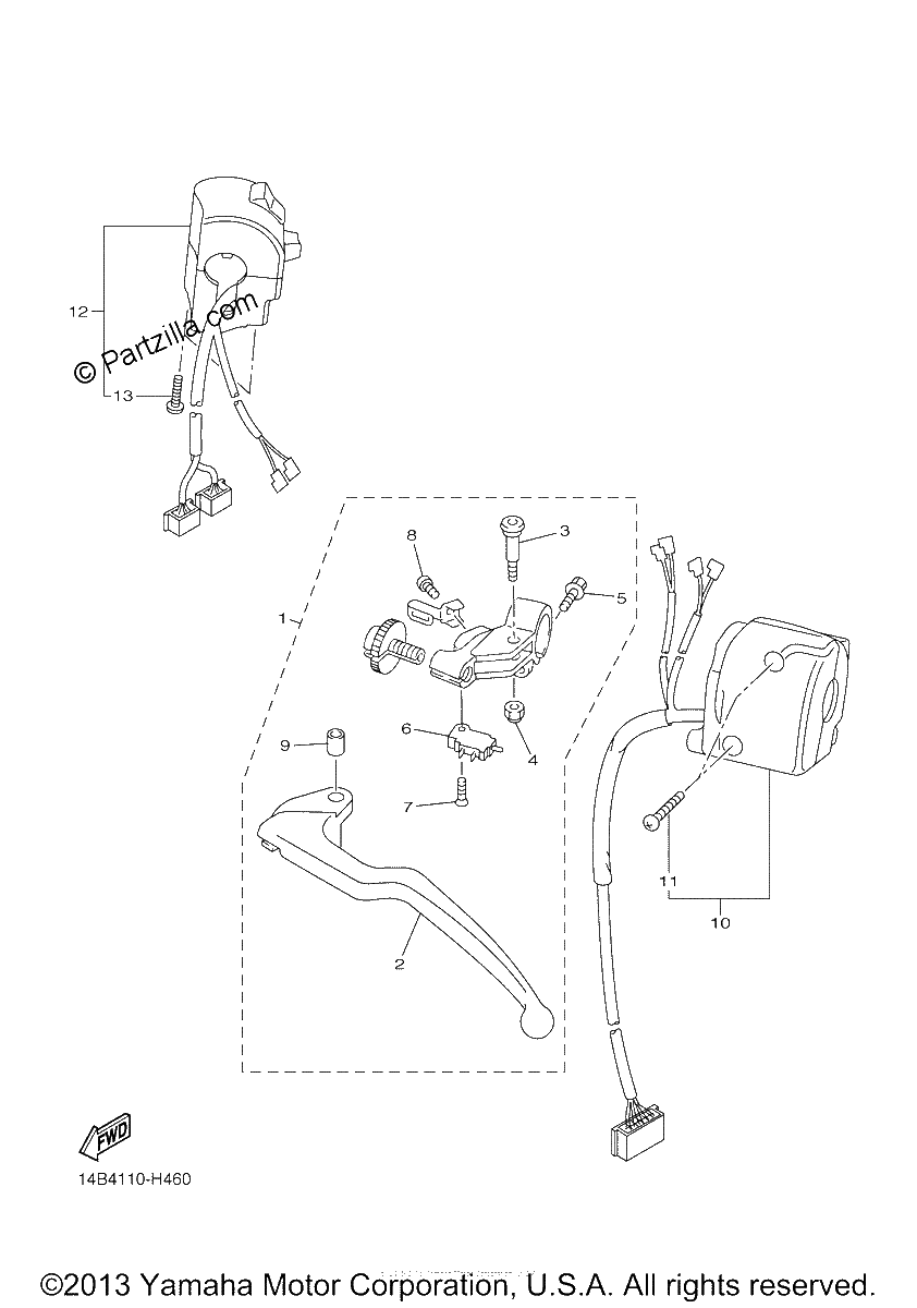Diagrama de HANDLE SWITCH LEVER