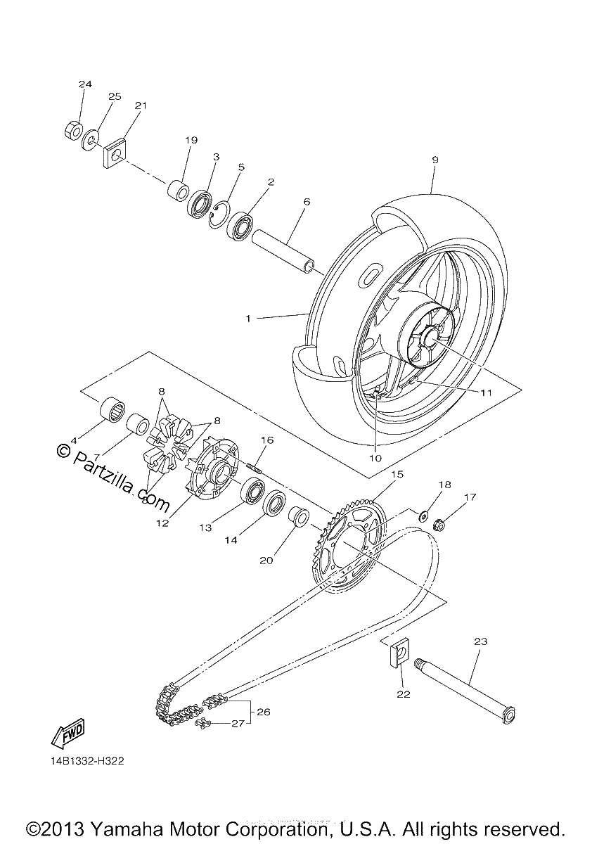 Diagrama de REAR WHEEL