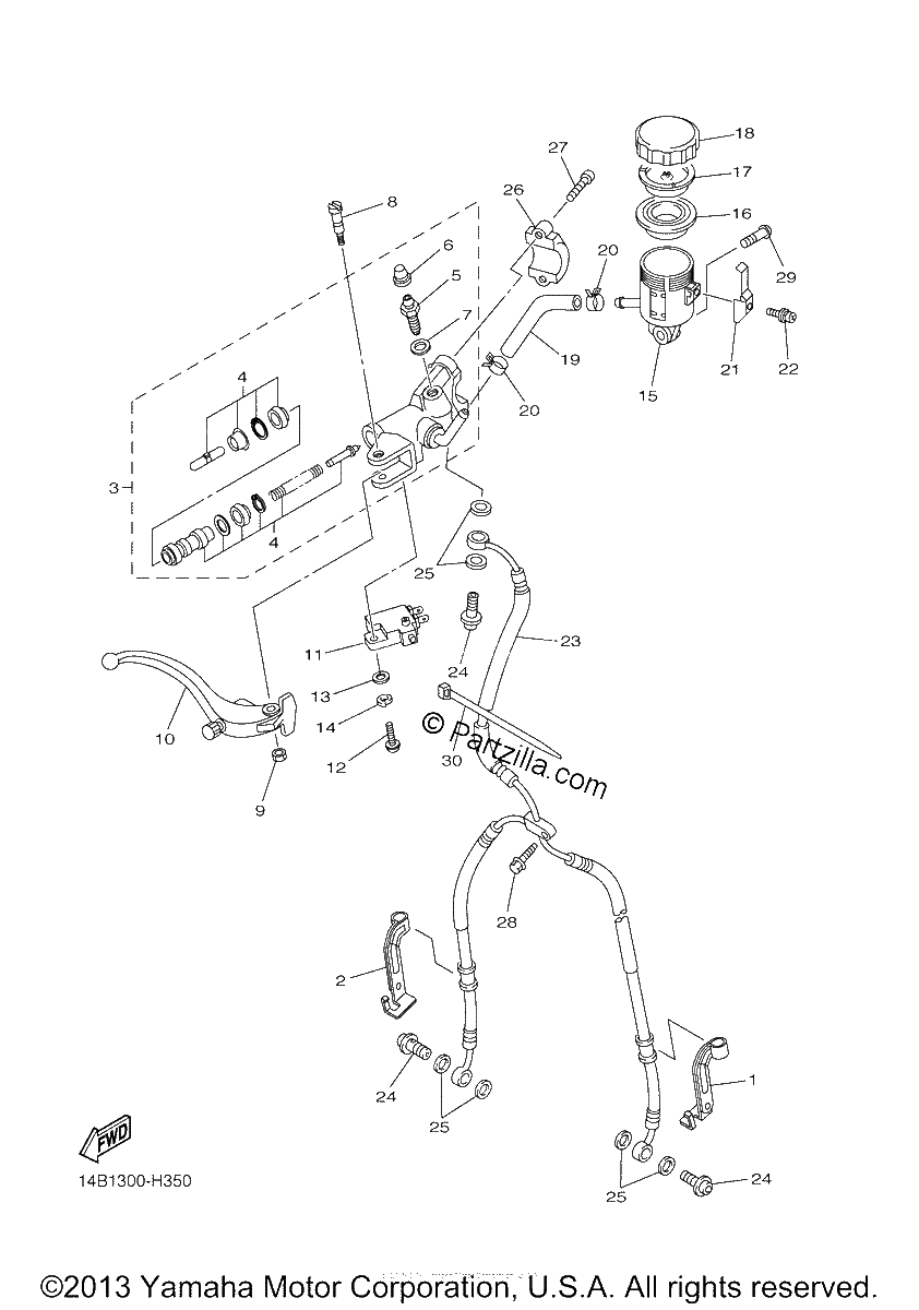 Diagrama de FRONT MASTER CYLINDER