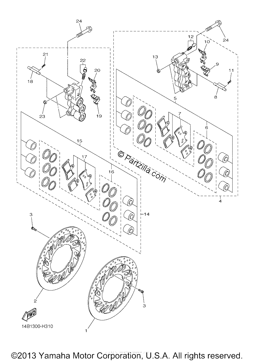 Diagrama de FRONT BRAKE CALIPER