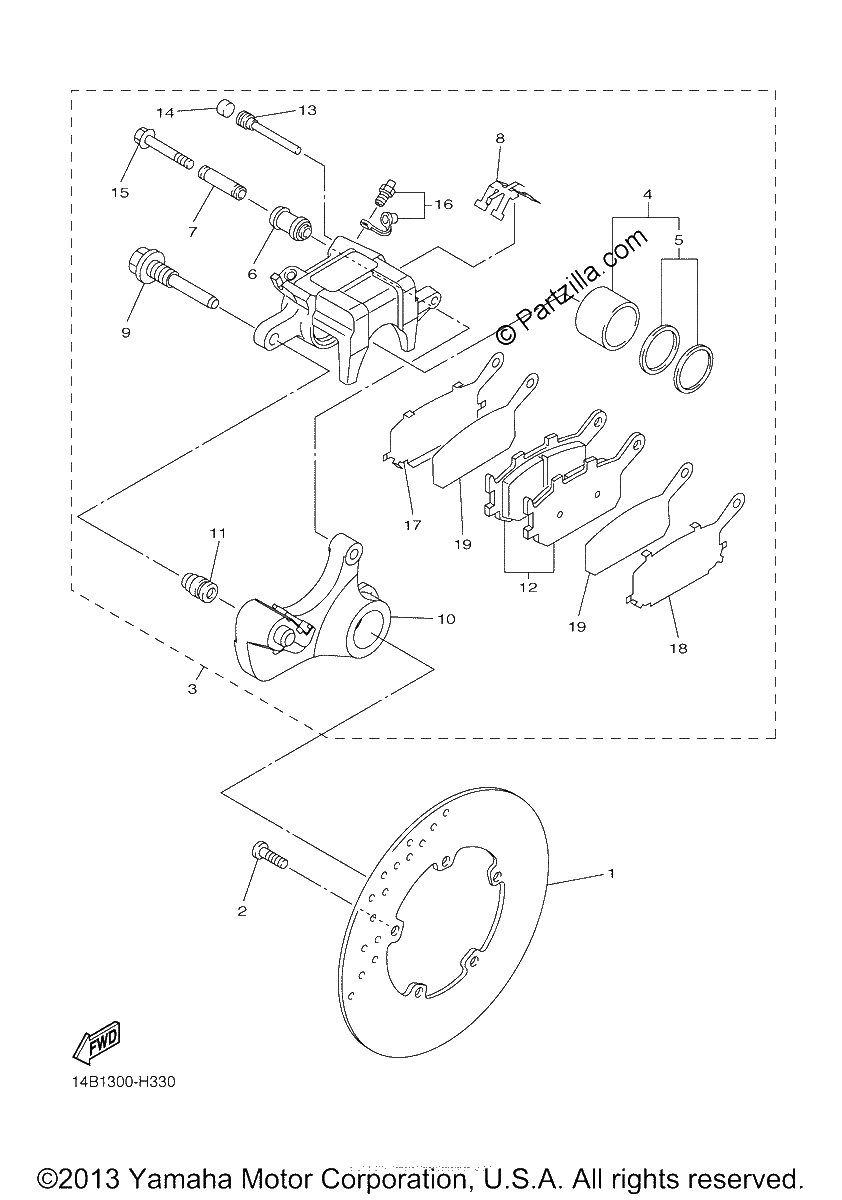 Diagrama de REAR BRAKE CALIPER