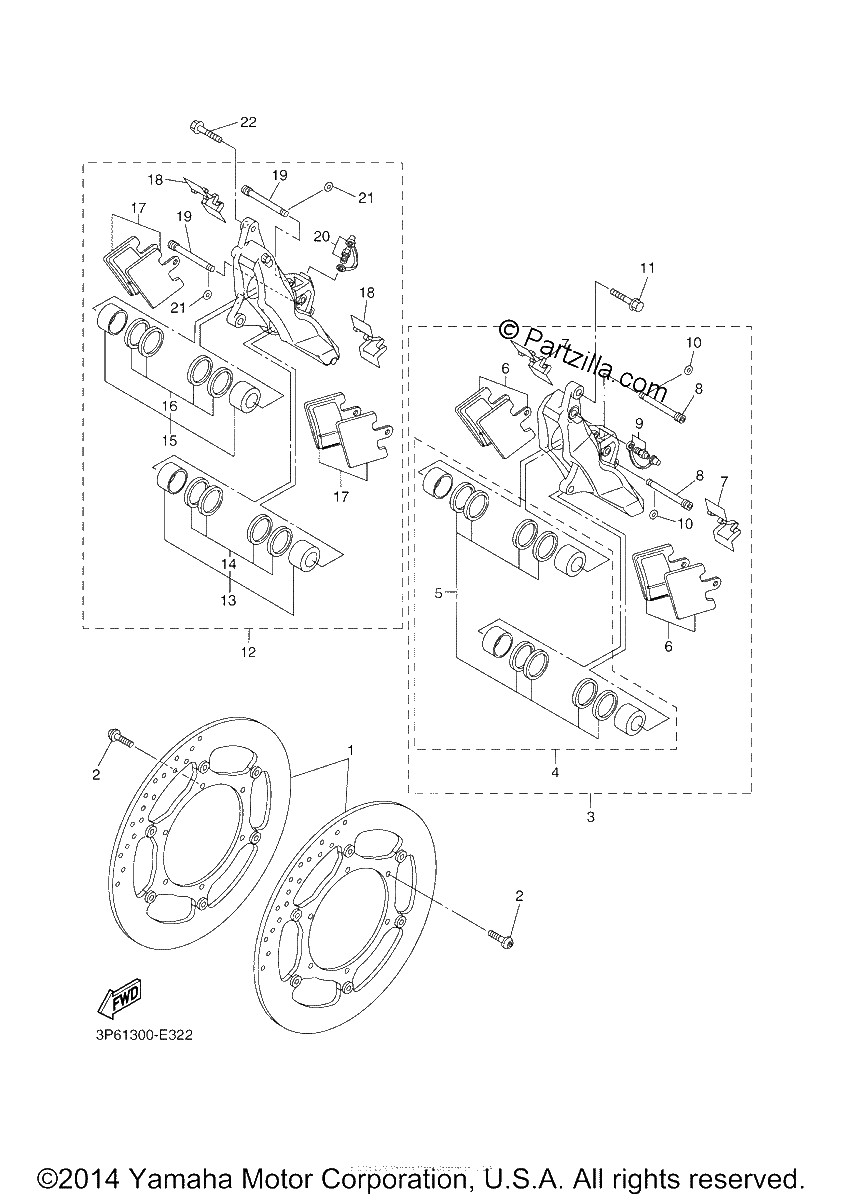 Diagrama de FRONT BRAKE CALIPER