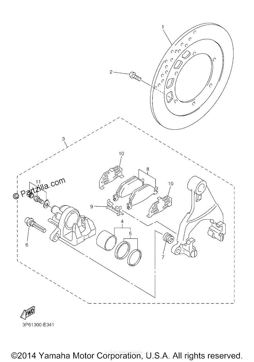 Diagrama de REAR BRAKE CALIPER