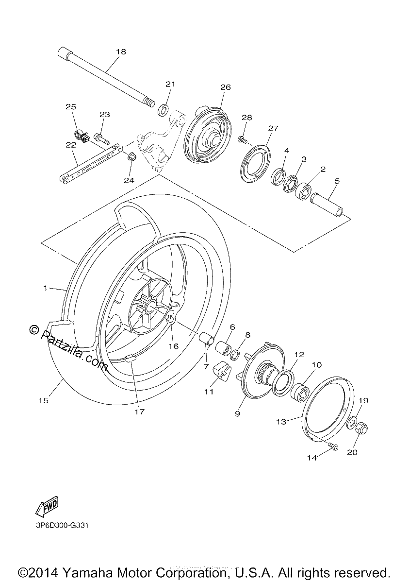 Diagrama de REAR WHEEL